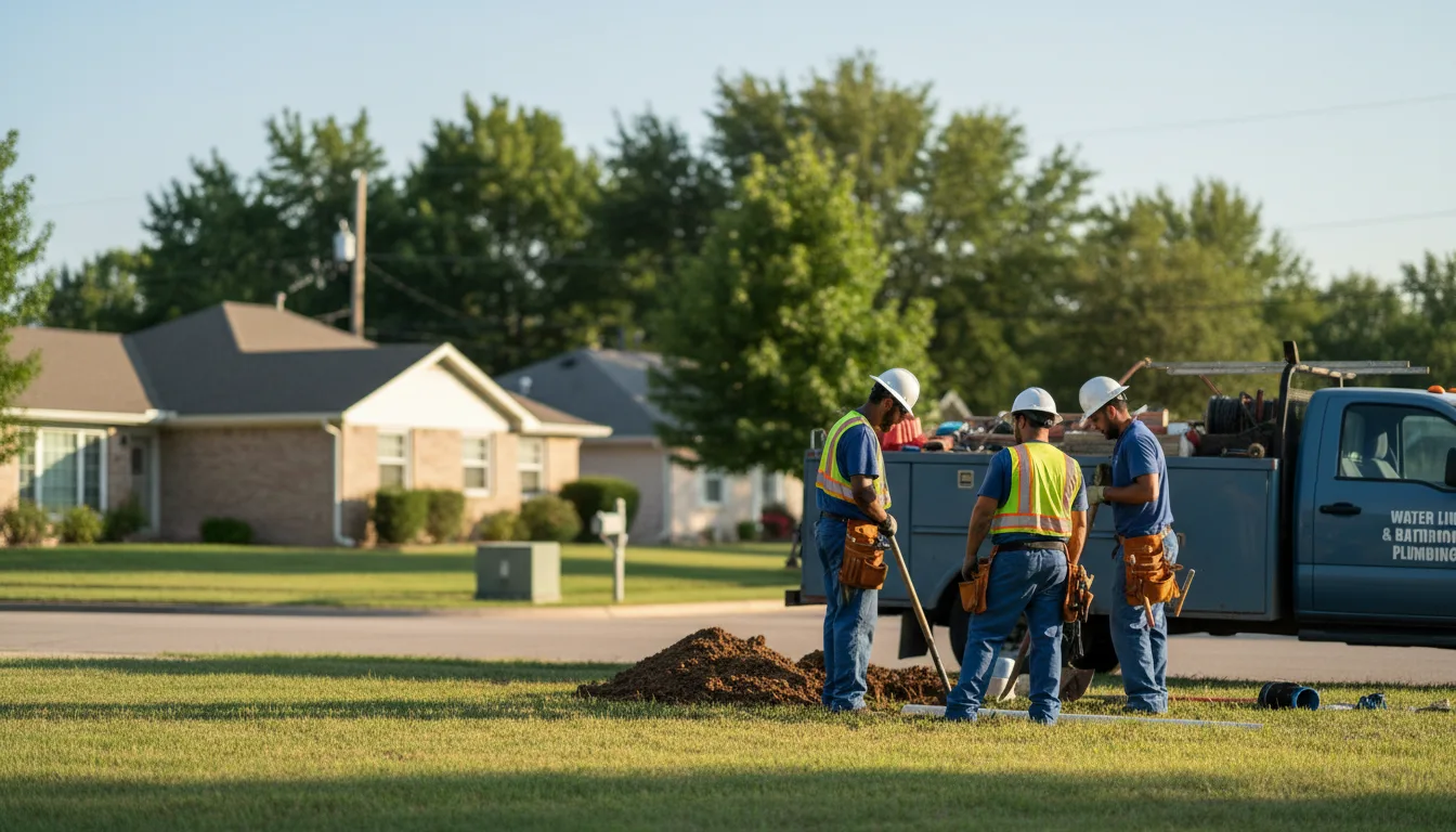 Residential water line and bathroom plumbing service in Troy, OH